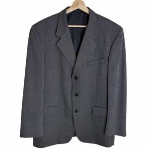 Albert Nipon Sport Coat Silk Sharkskin 42R Black and White